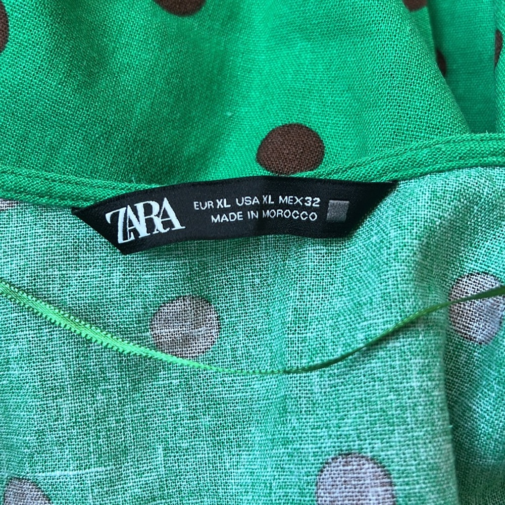 Zara Polka Dot Linen Tunic - Picture 12 of 13